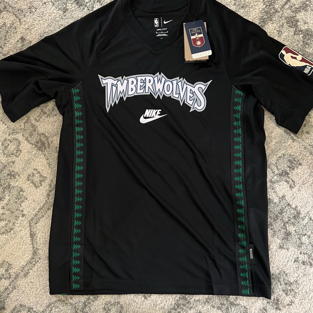Nike Timberwolves Black shooting shirt classic edition medium